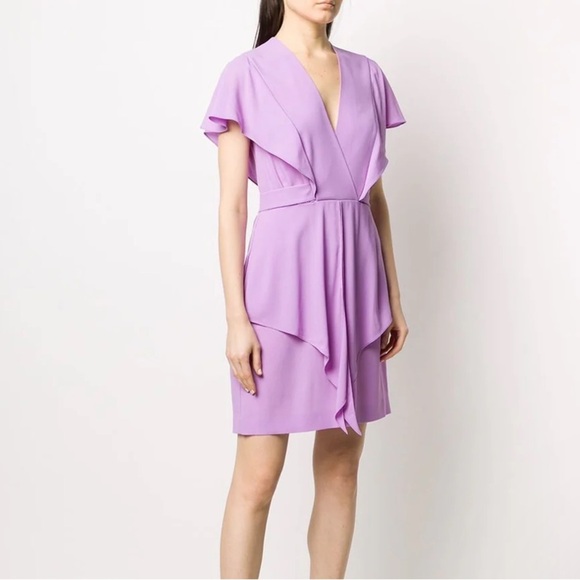 Stella McCartney V Neck Tie Waist Dress Lavender 40 Medium - Picture 4 of 11